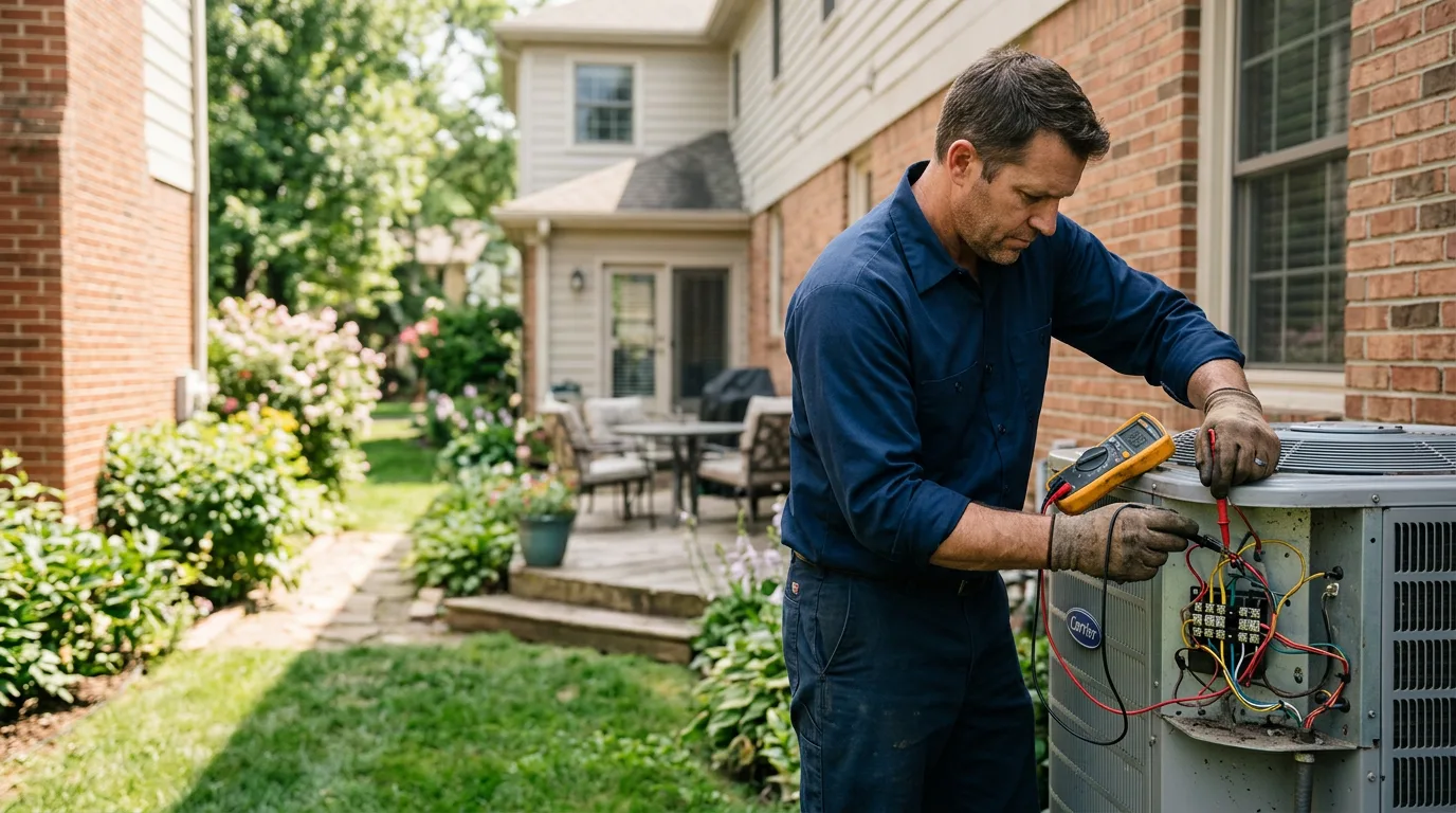 HVAC technician working near Wing, ND